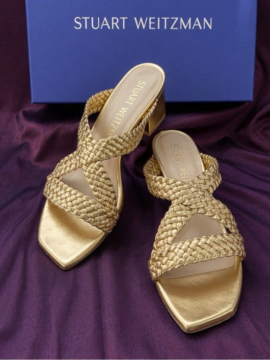 Stuart Weitzman Shoes - ✨ Gold Stuart Weitzman Rosie Braided Sandals Sz 10 ✨